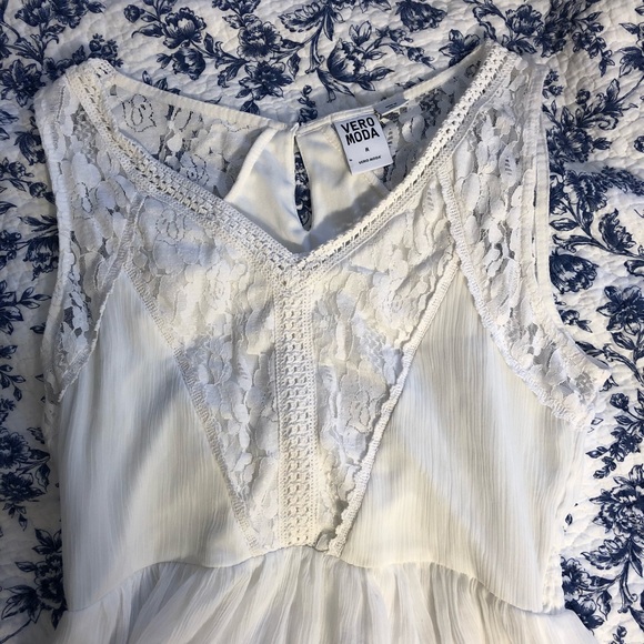 White chiffon and lace Vero Moda dress - Picture 2 of 2